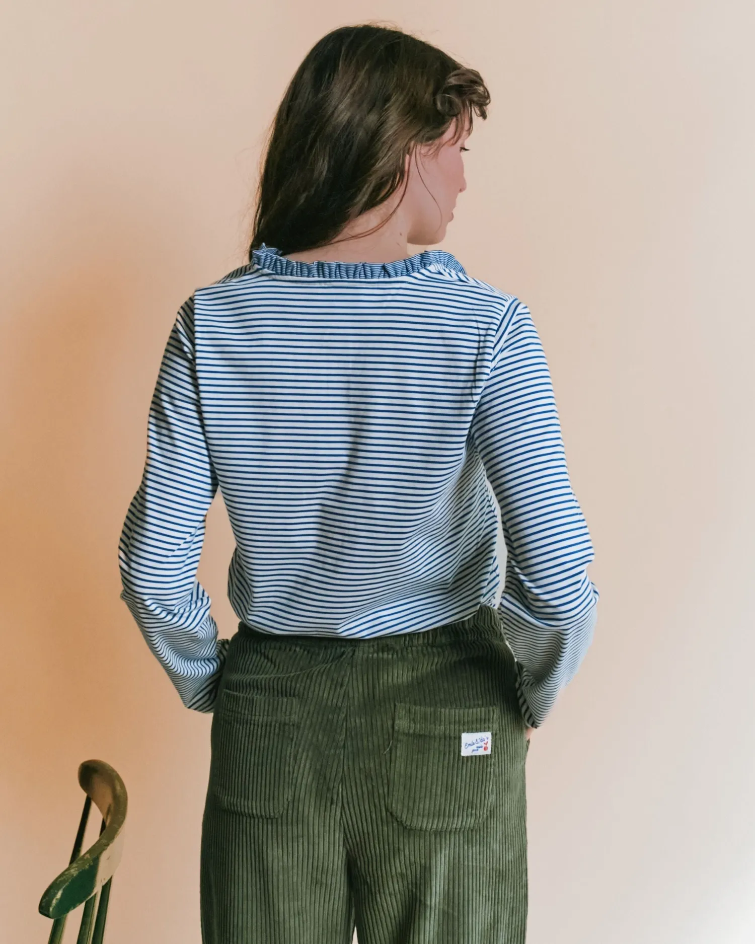 Emile et Ida Evania t-shirt blå stribet langærmet