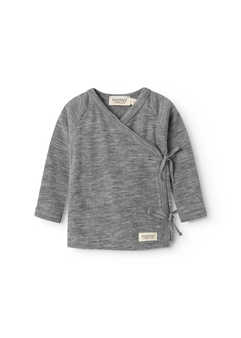 MarMar Tut Wrap LS uldrib bluse Grey Melange