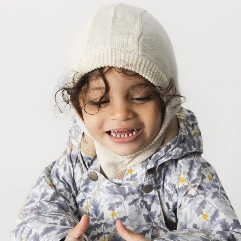 MINI A TURE Matkea elefanthue Angora cream 2-3y merino