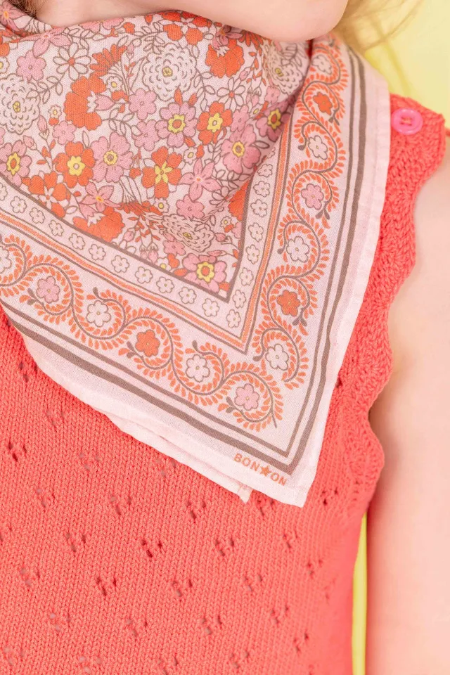 Bonton Fleur Vintage Rose tørklæde 50x50 bomuld