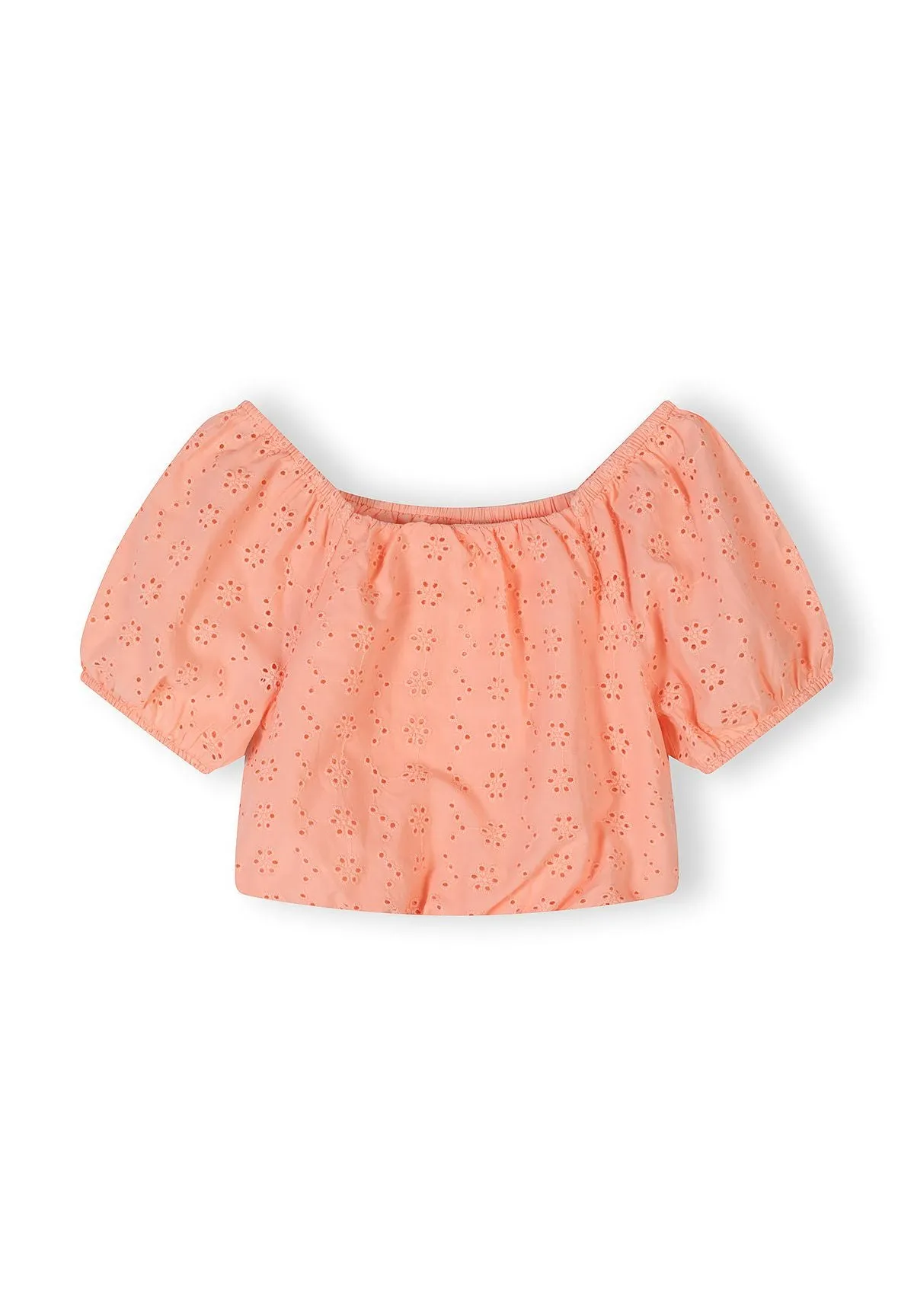 Minoti Top Shorts sæt abrikos bomuld str 104-172
