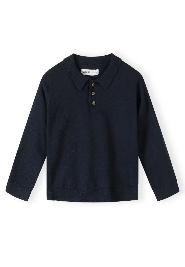 Minoti 45570 sweater navy polokrave til drenge