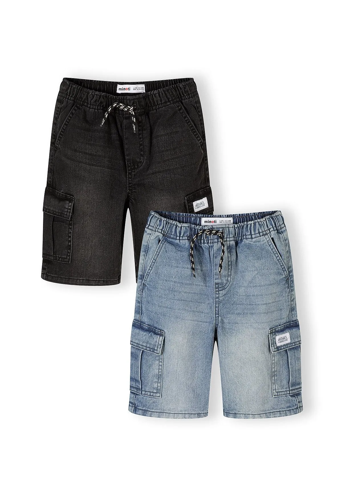 Minoti 44945 cargo jeansshorts til drenge 2-pak
