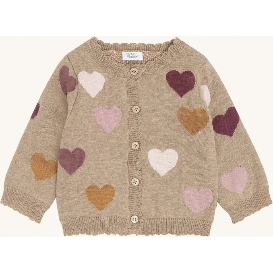 Hust & Claire HCCilja Lovely cardigan Biscuit bomuld