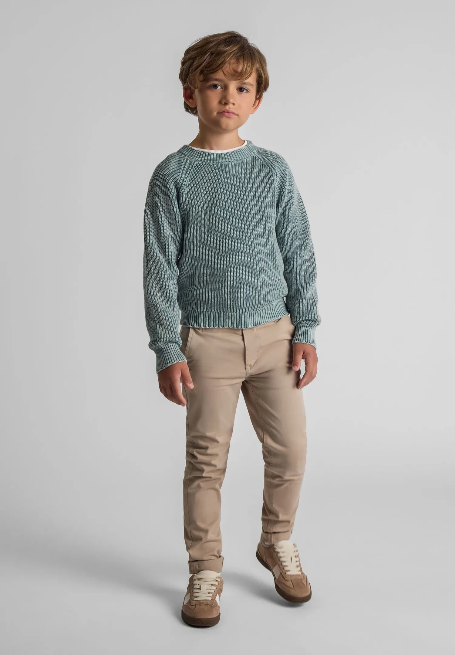Minoti 43801 chinobukser grå slim fit bomuld