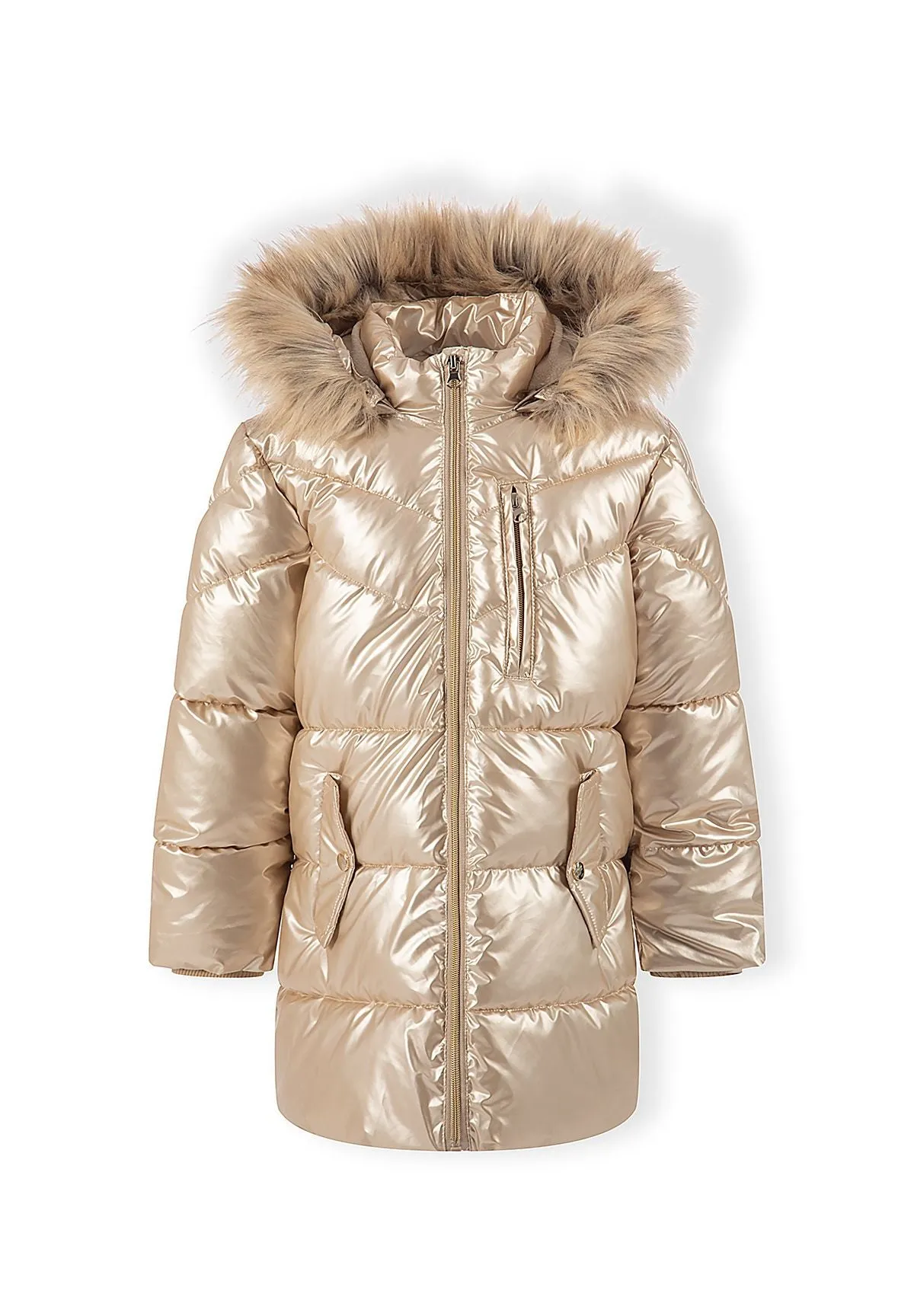 Minoti 45284 vinterfrakke guld glans parka