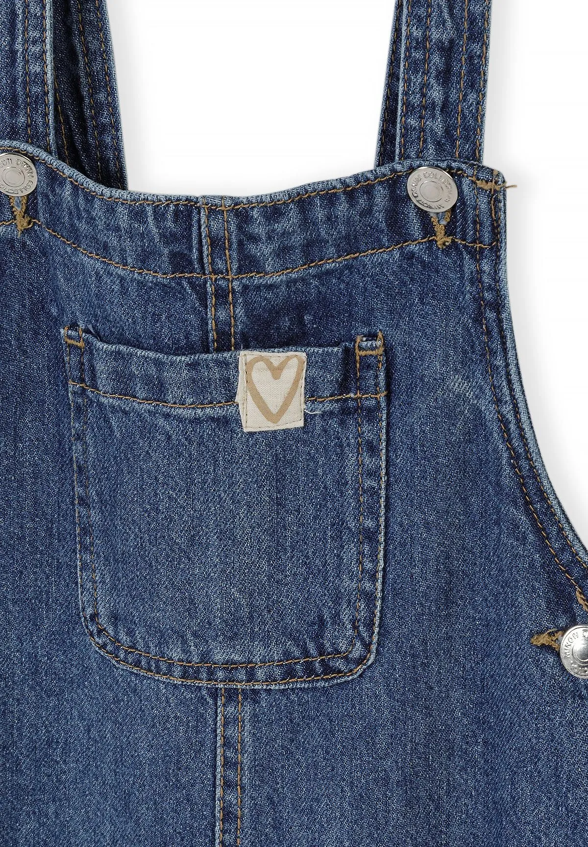 Minoti denim smækbukser hjerte blå str. 80-122