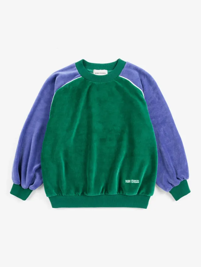 Bobo Choses Color Block sweatshirt grøn 2-3Y løs