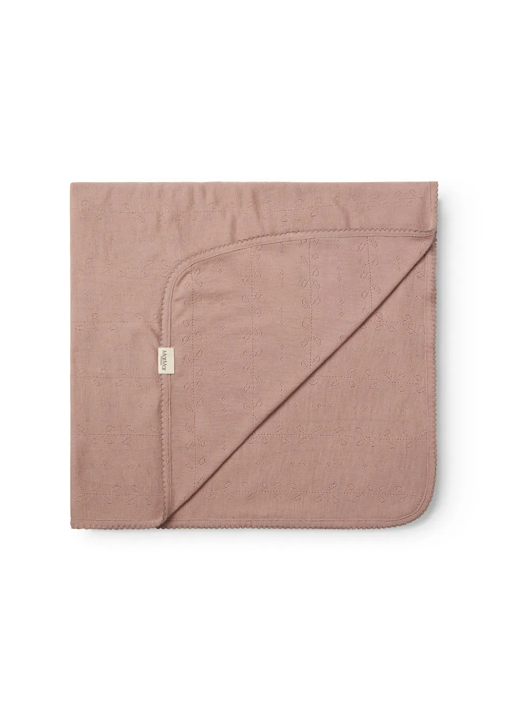 MarMar Alida uld Pointelle babytæppe Burnt Rose