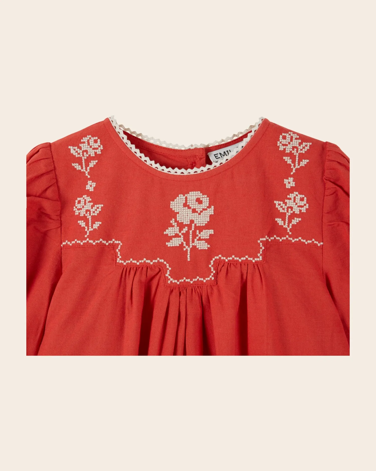 Emile et Ida Griotte kjole rød broderi