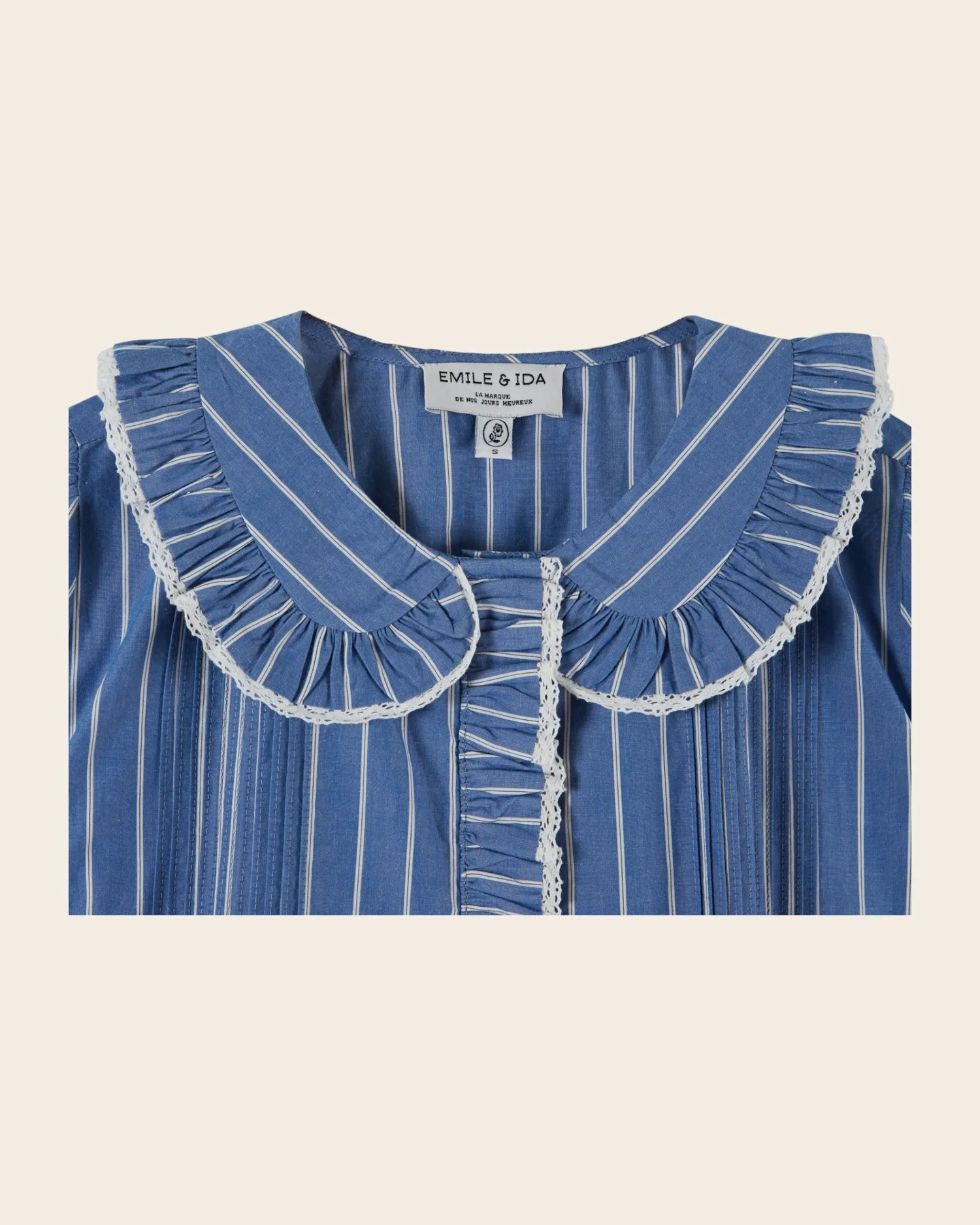 Emile et Ida Plissée rayures bluse blå stribet