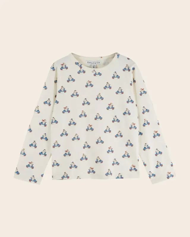 Emile et Ida Petit Dog t-shirt ecru hundeprint