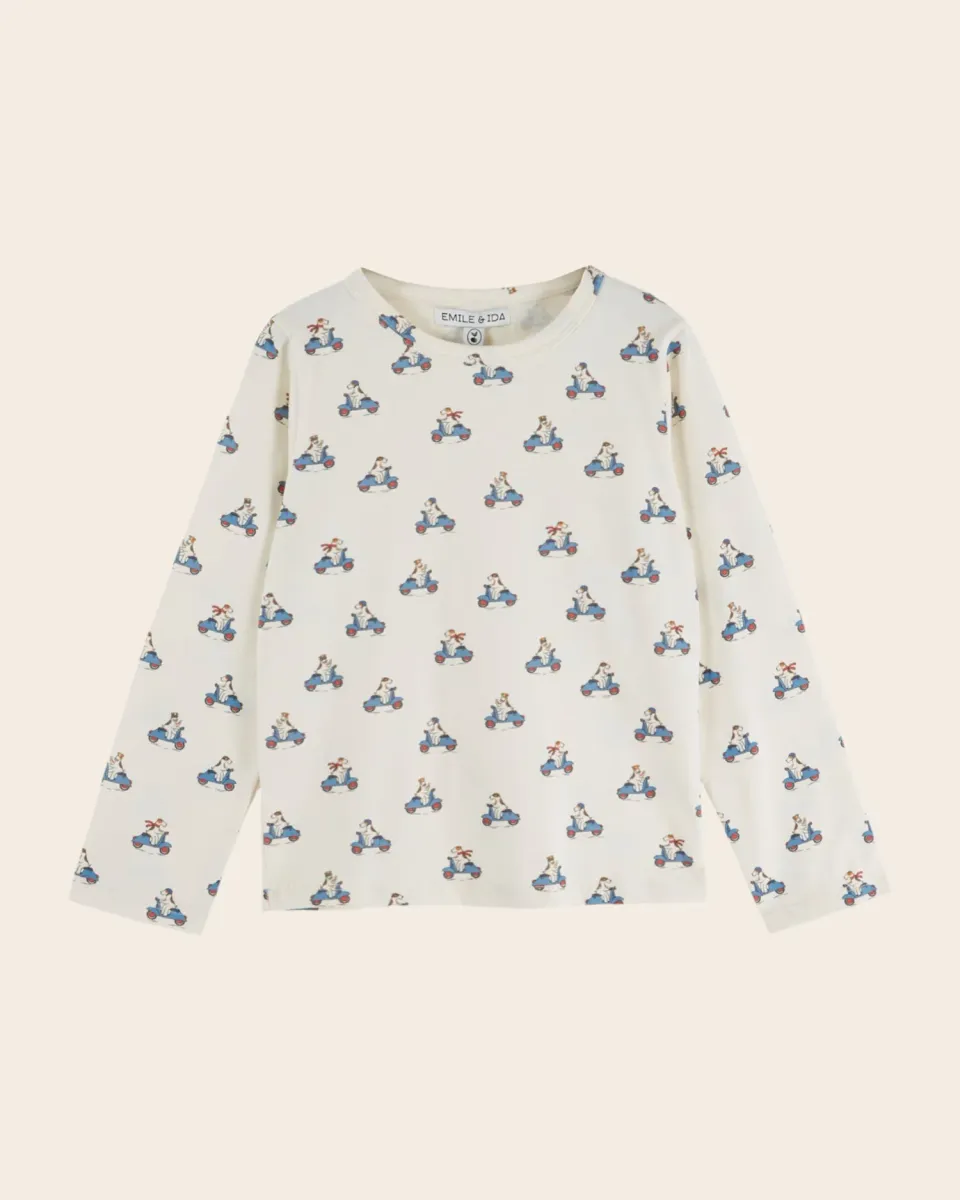 Emile et Ida Petit Dog t-shirt ecru hundeprint