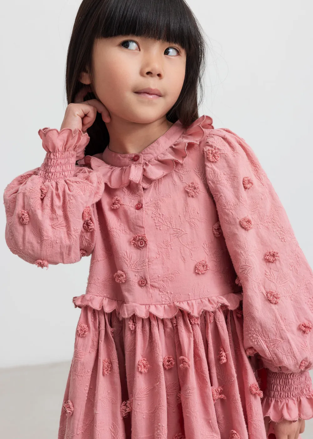 MarMar Dipa Kjole Pink Delight med broderi