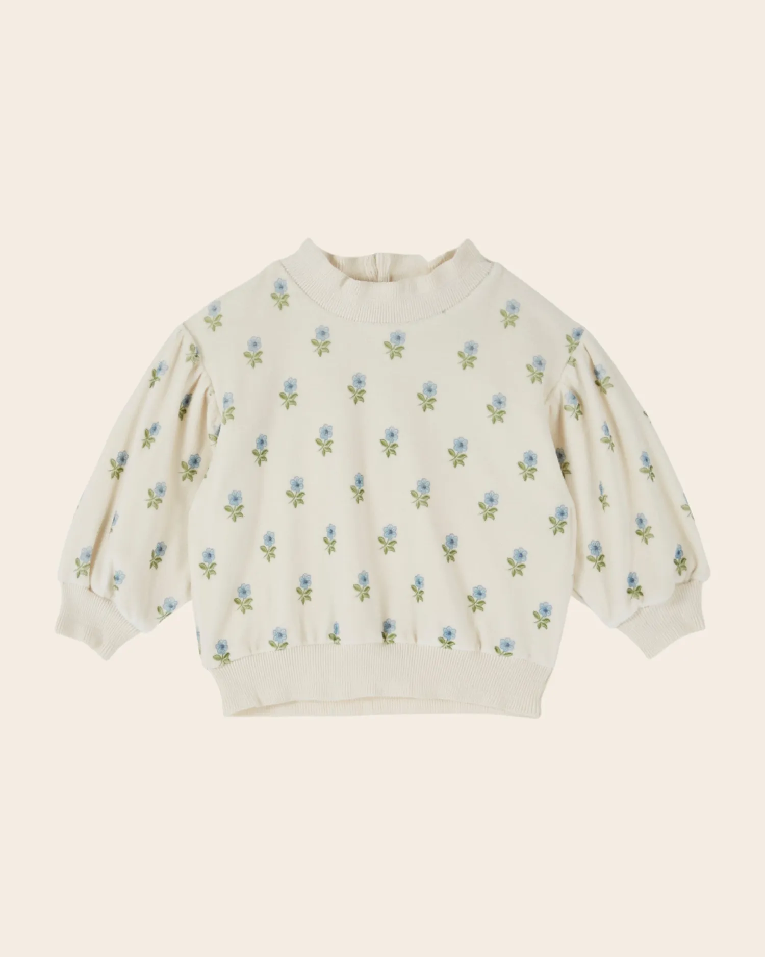 Emile et Ida Velours fleuri sweatshirt ecru blomstret