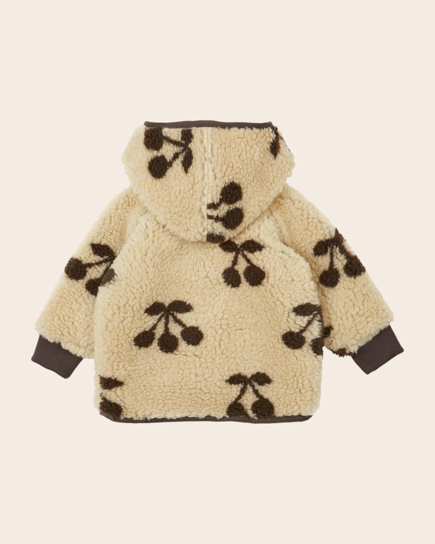 Emile et Ida Cerise beige bamsejakke kirsebær