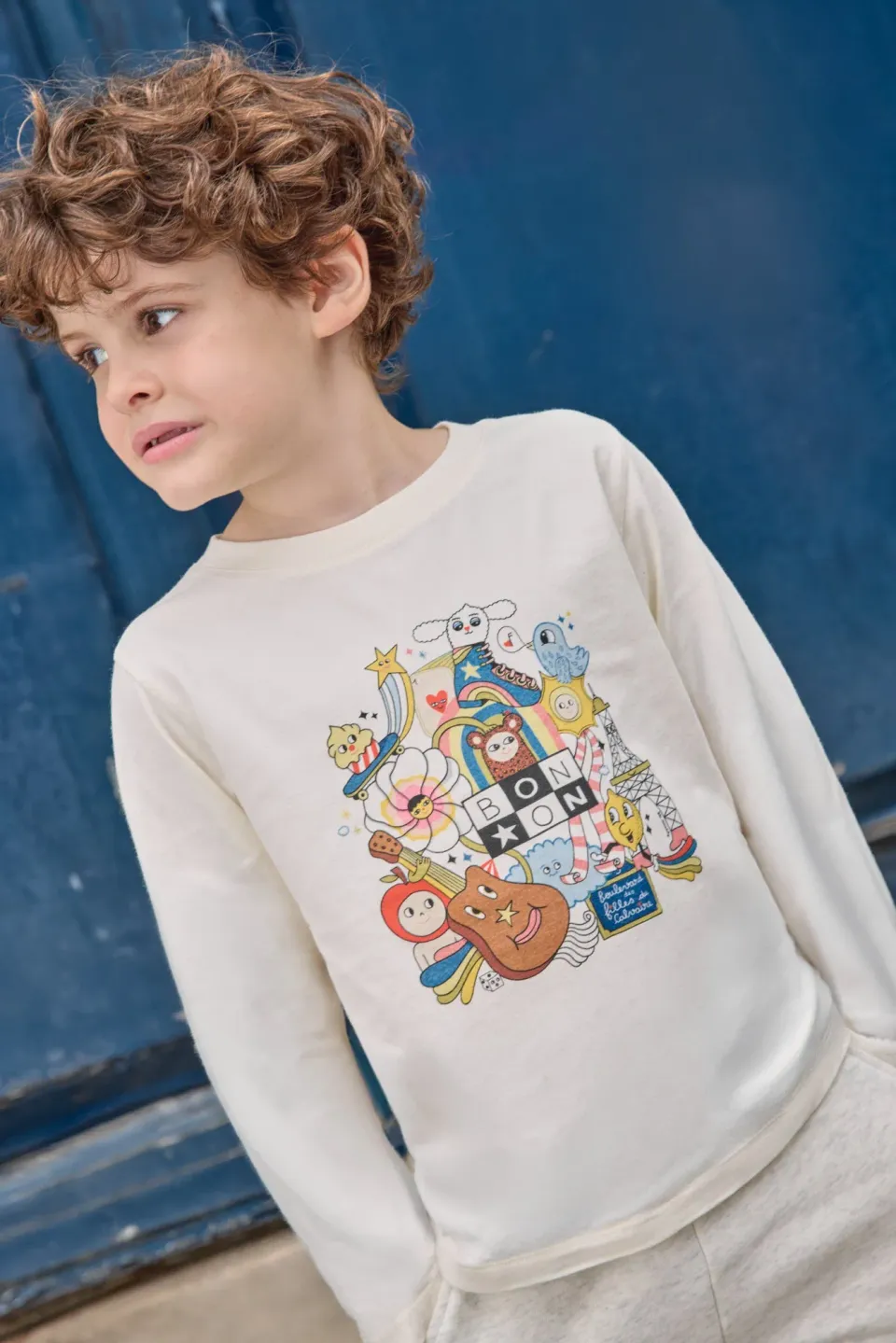 Bonton Patch Paris Bonton x Lili Scratchy bluse ecru