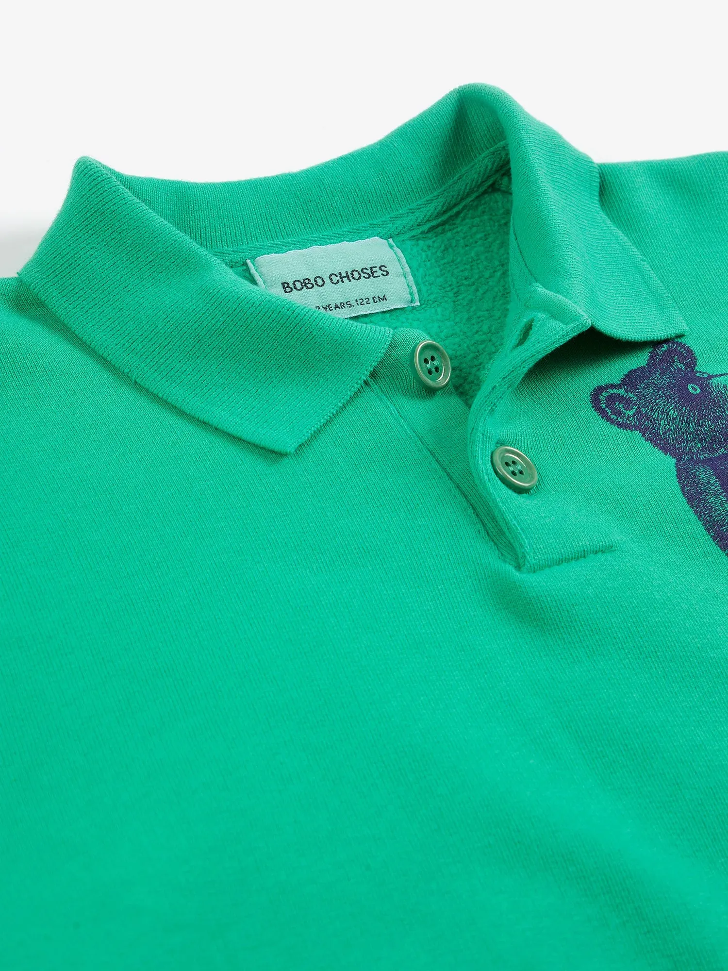 Bobo Choses Softpaw Monster polo sweatshirt kjole grøn