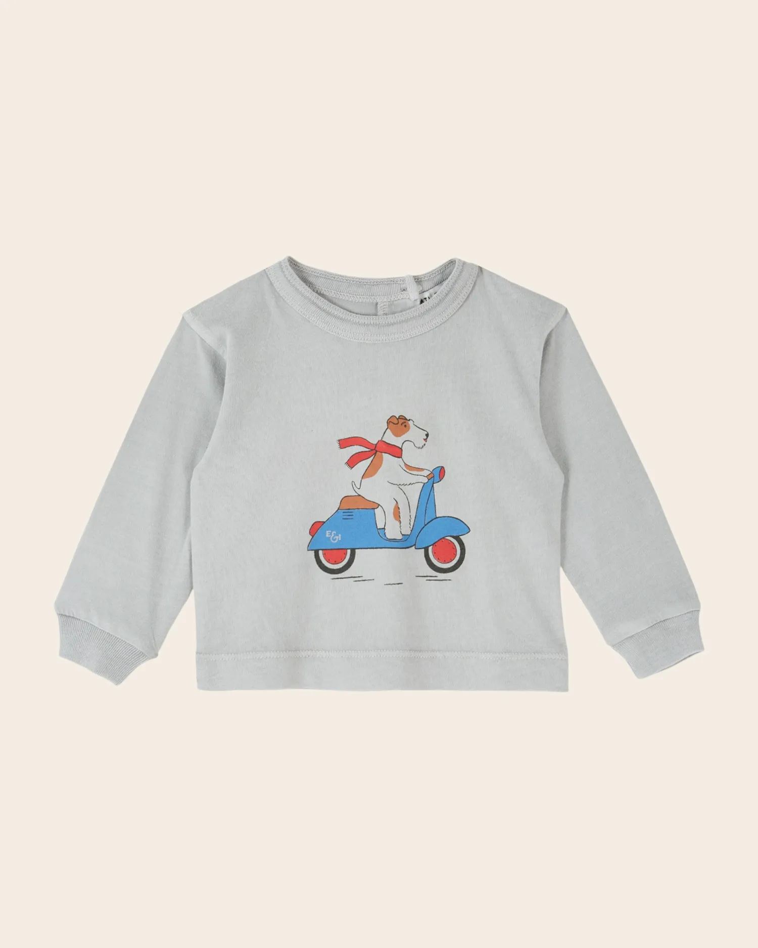 Emile et Ida Chien scooter t-shirt grå langærmet