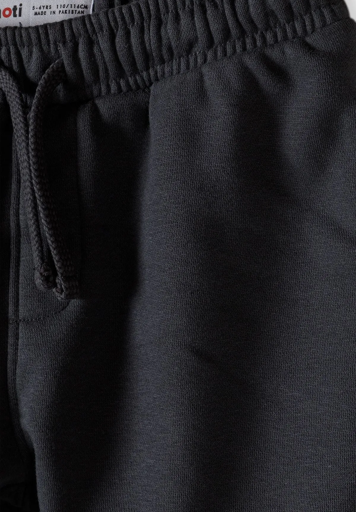 Minoti 42598 sæt grå t-shirt shorts bomuld