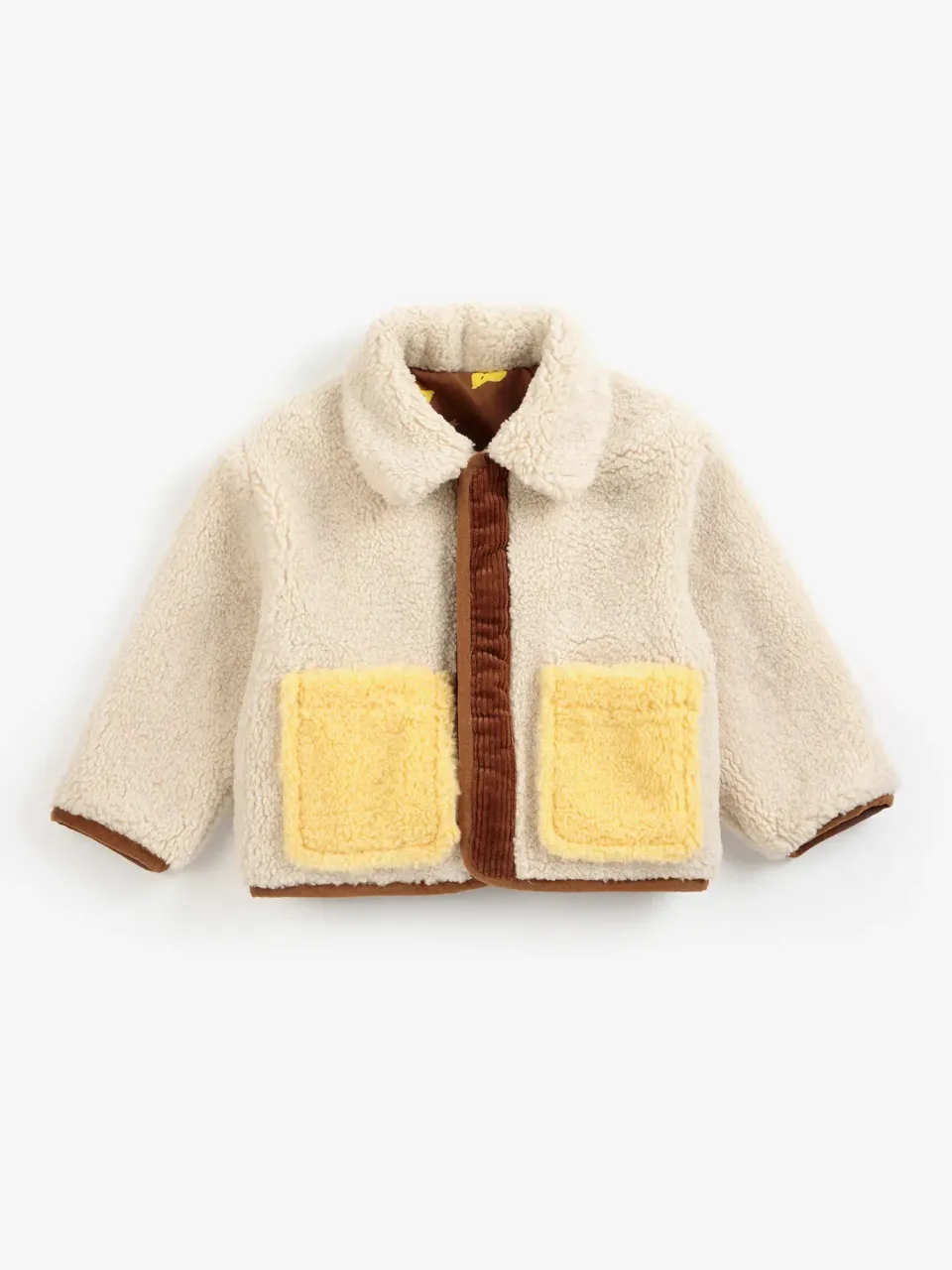 Bobo Choses Pixel Abduction sheepskin reversible jakke brun 6 mdr