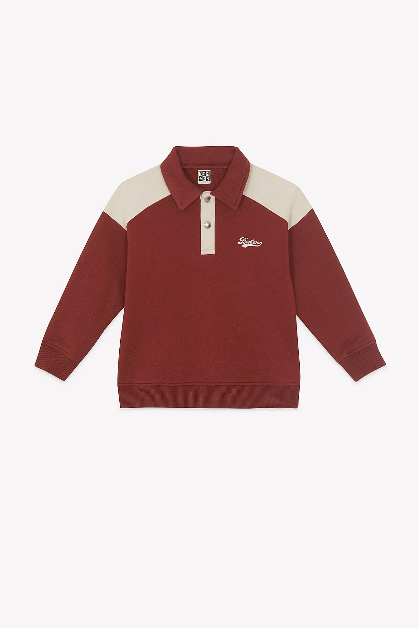 Bonton Moustic Rouge sweatshirt trekking rød trykknap