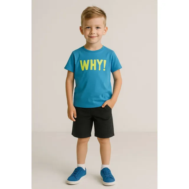 Minoti 38413 t-shirt til drenge turkis bomuld