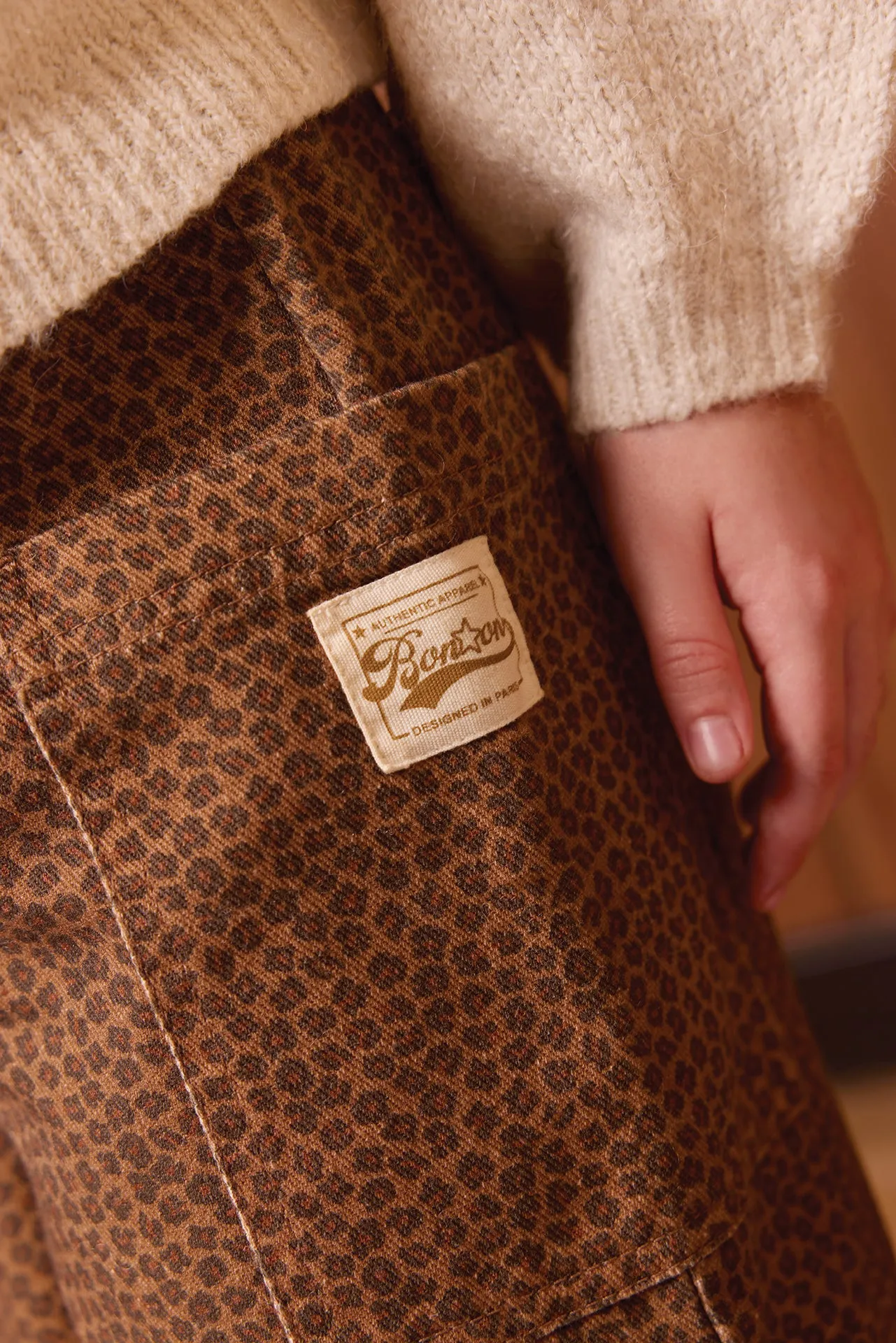 Bonton Lauren Leopard bukser bomuld med elastiktalje