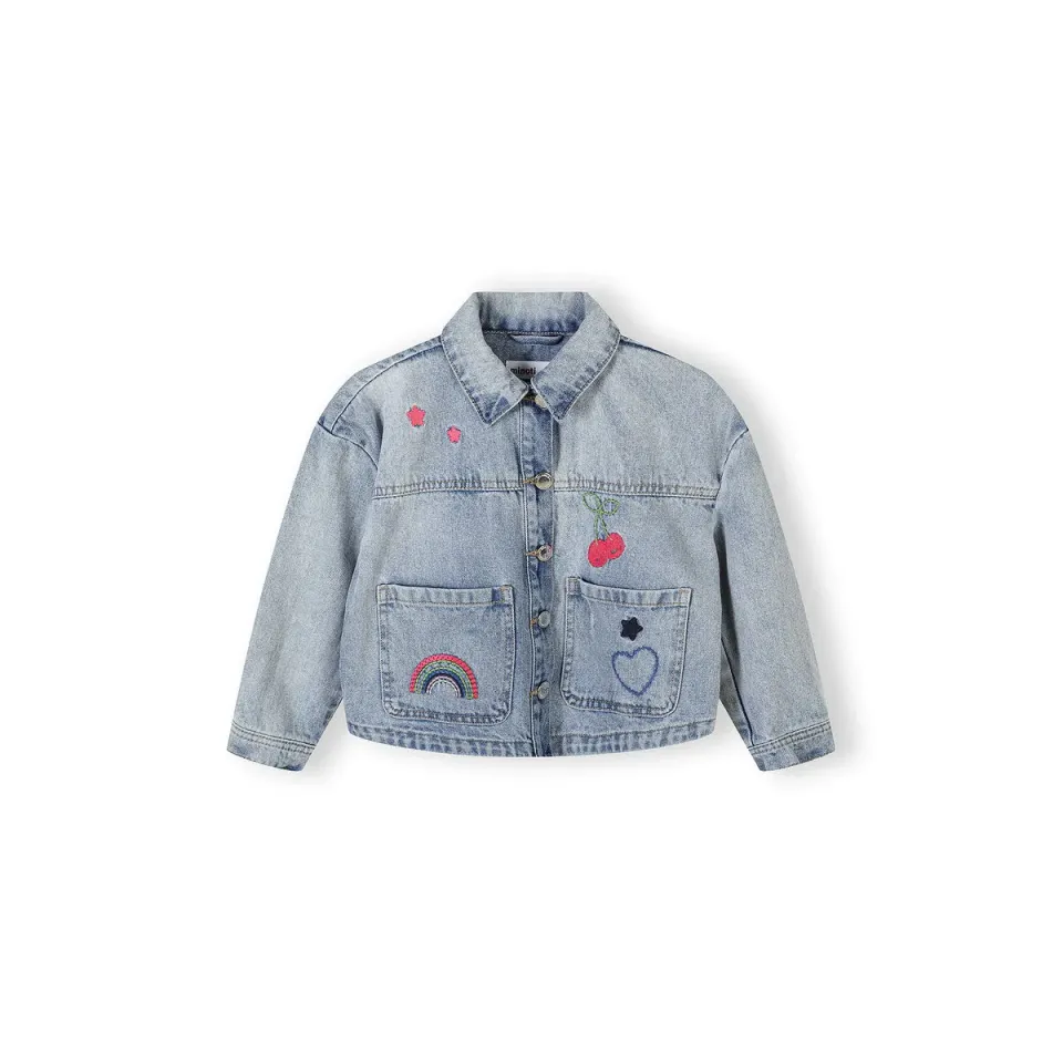 Minoti 44675 denimjakke til piger lyseblå