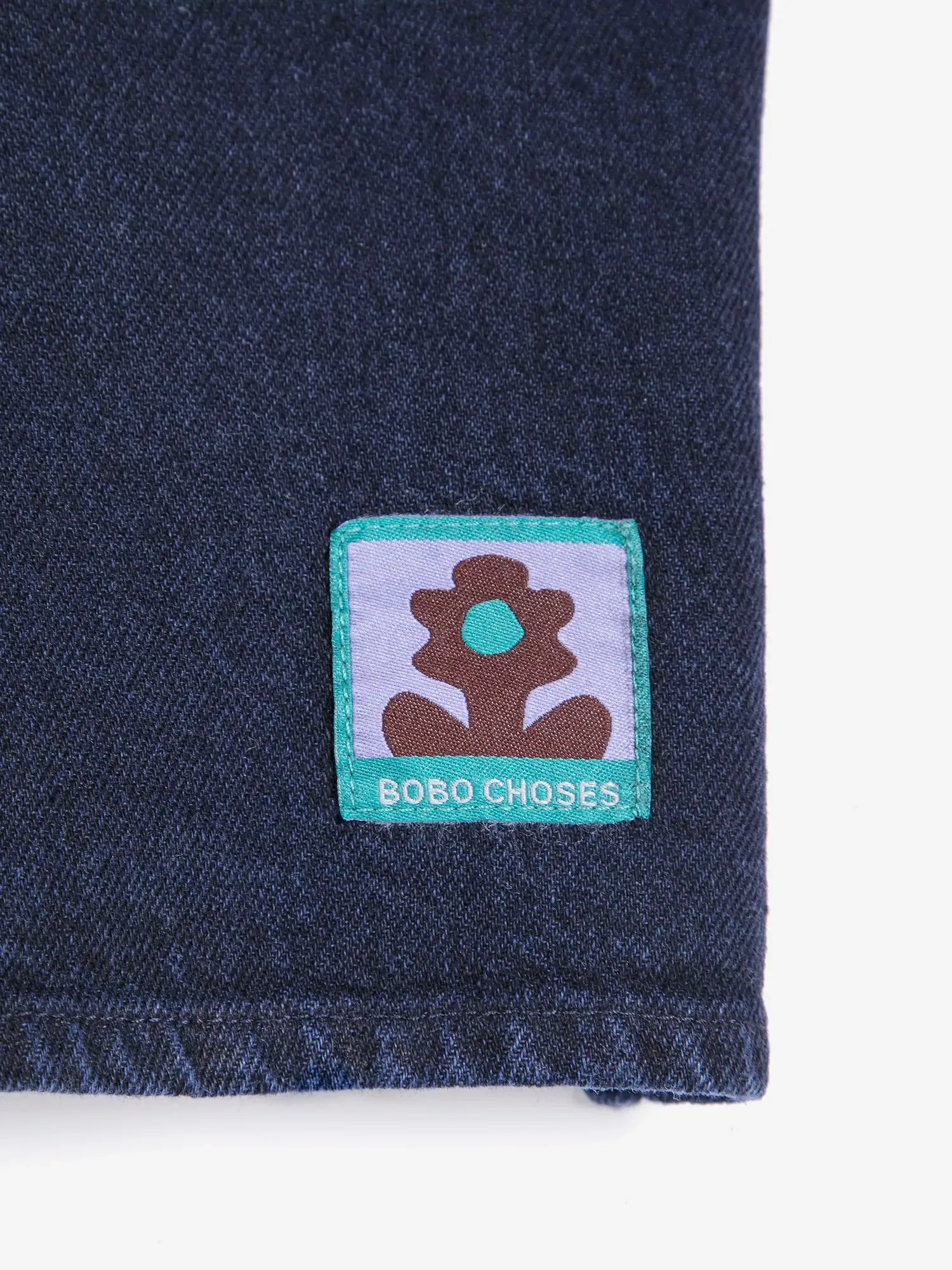Bobo Choses Big corduroy pockets light denim skjorte lyseblå bomuld