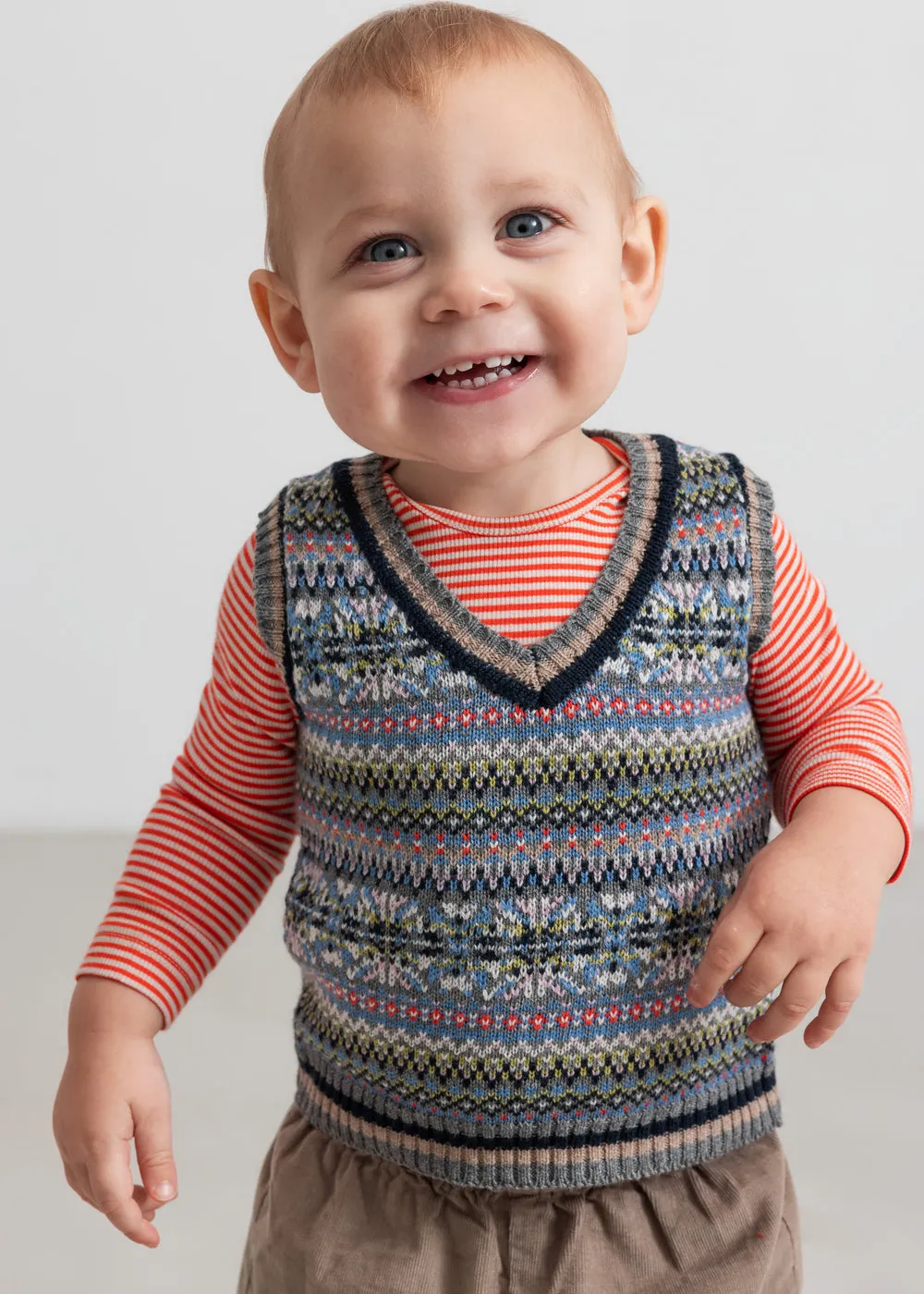 MarMar Taj B strikvest Fair Isle let bomuld uld