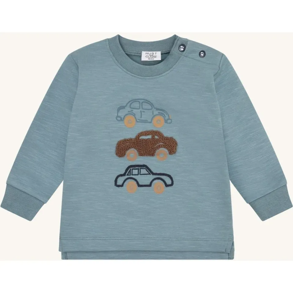 Hust & Claire HCSofus Loop Cars sweatshirt Iron Blue biler