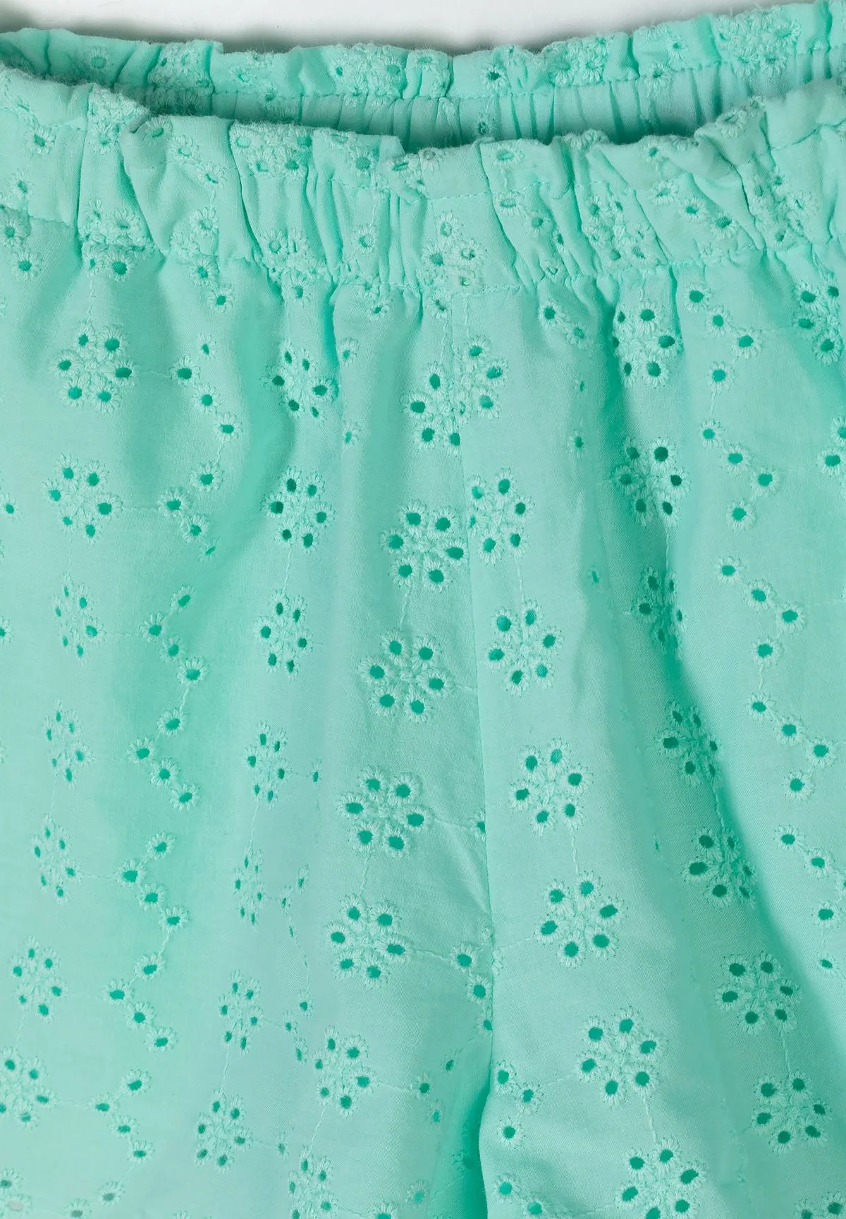 Minoti 44657 sæt lysegrøn top shorts