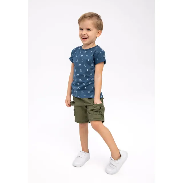 Minoti 38413 t-shirt mørkeblå med print til drenge