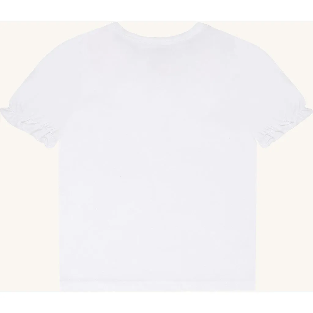 Hust & Claire Alma Petals t-shirt White bomuld