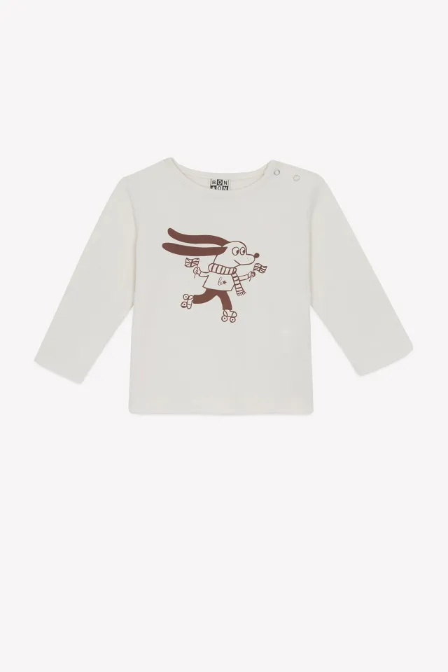 Bonton Taxi Happy Doggy T-shirt ecru bomuld