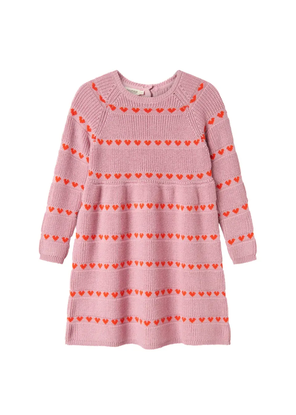 MarMar Daso strikkjole Soft Berry Hearts hjerter