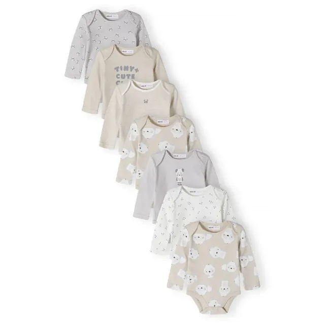 Minoti bodys langærmet print 7-pak til baby