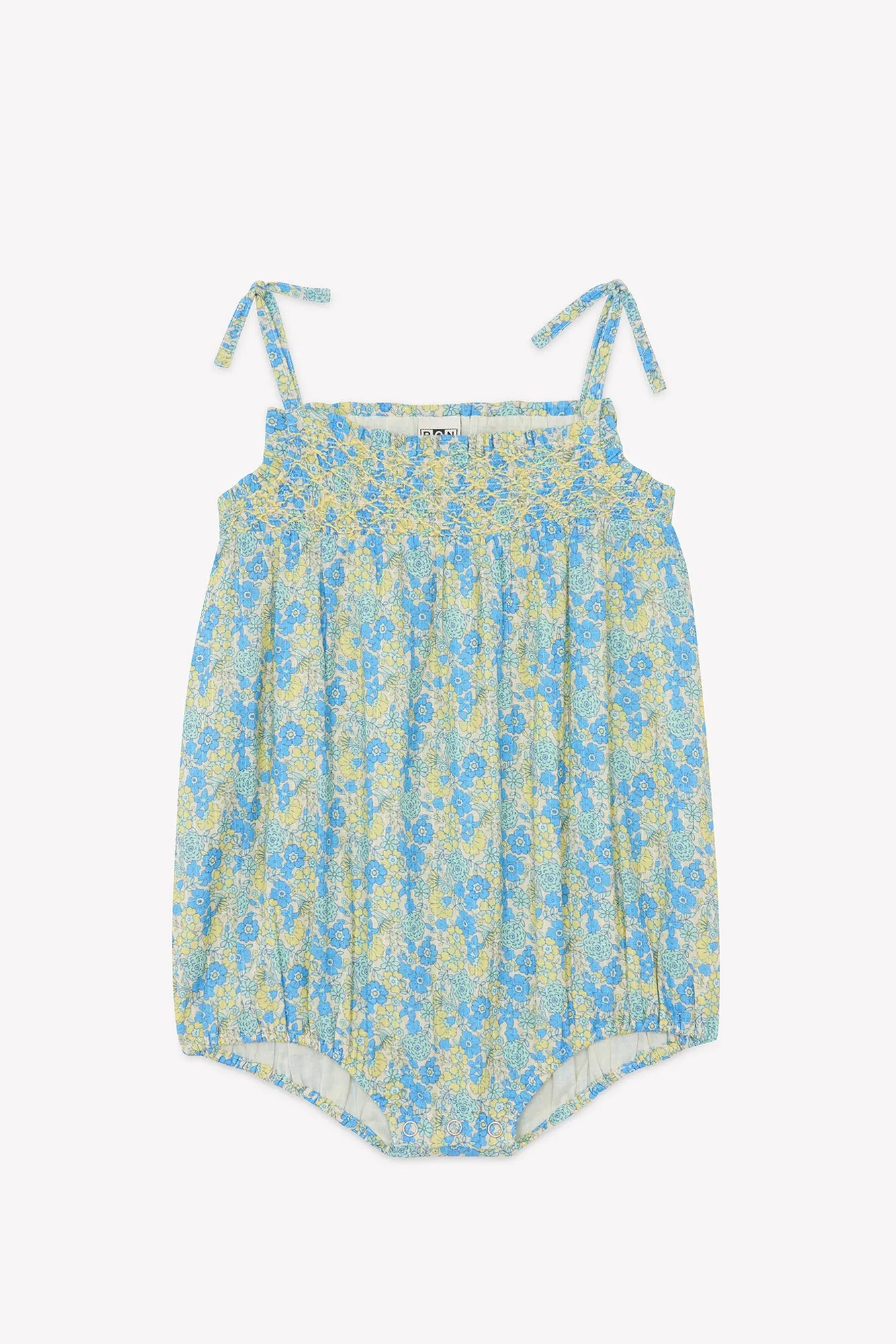 Bonton Calina Fleur Vintage Bleu buksedragt blå blomstret