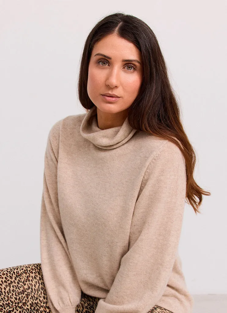 MarMar Tadin W kashmirbluse Sand Mel. rullekrave