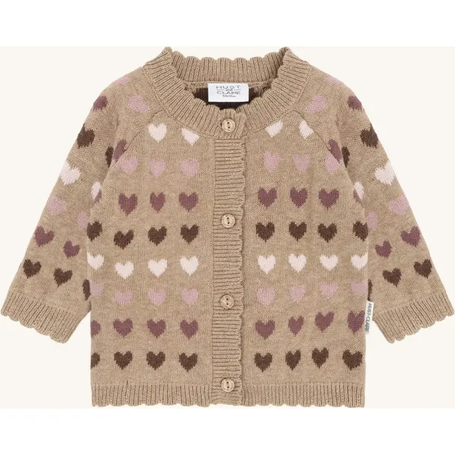 Hust & Claire Call Hearts cardigan biscuit økologisk