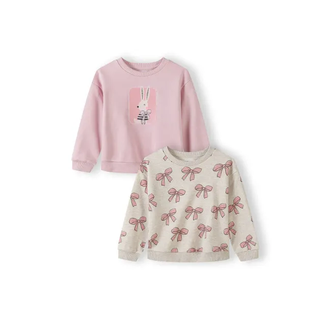 Minoti 44733 sweatshirt 2-pak rosa beige pige