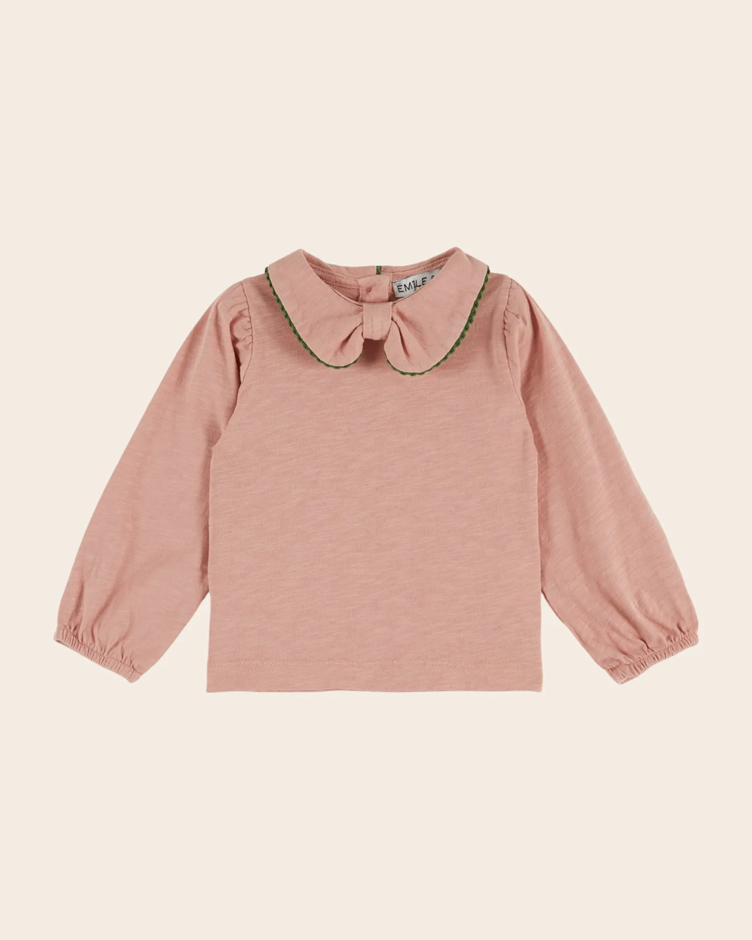 Emile et Ida bluse rosa langærmet flæsekrave økologisk