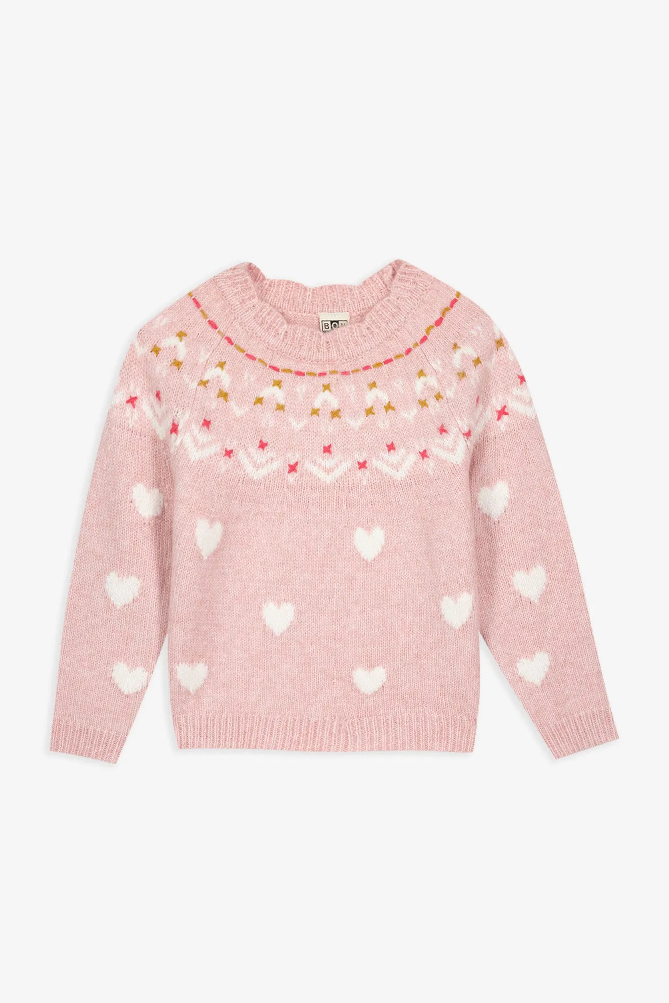 Bonton Elizabeth striktrøje pastel rose 2A jacquard