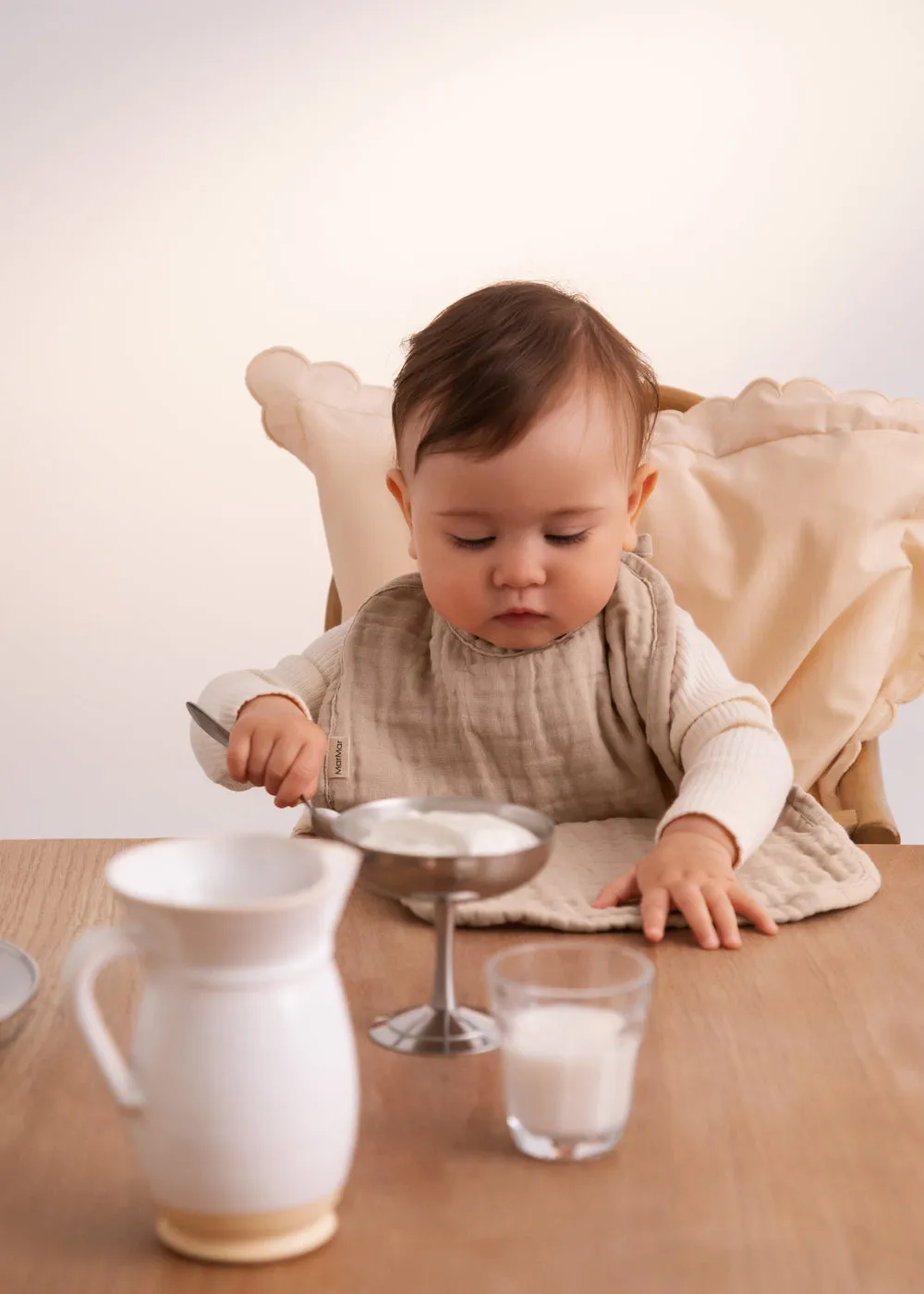MarMar Bib Long hagesmæk Grey Sand 2-pak