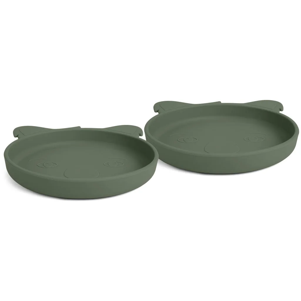 nuuroo Akila tallerken silikone 2-pak Dusty Green koala
