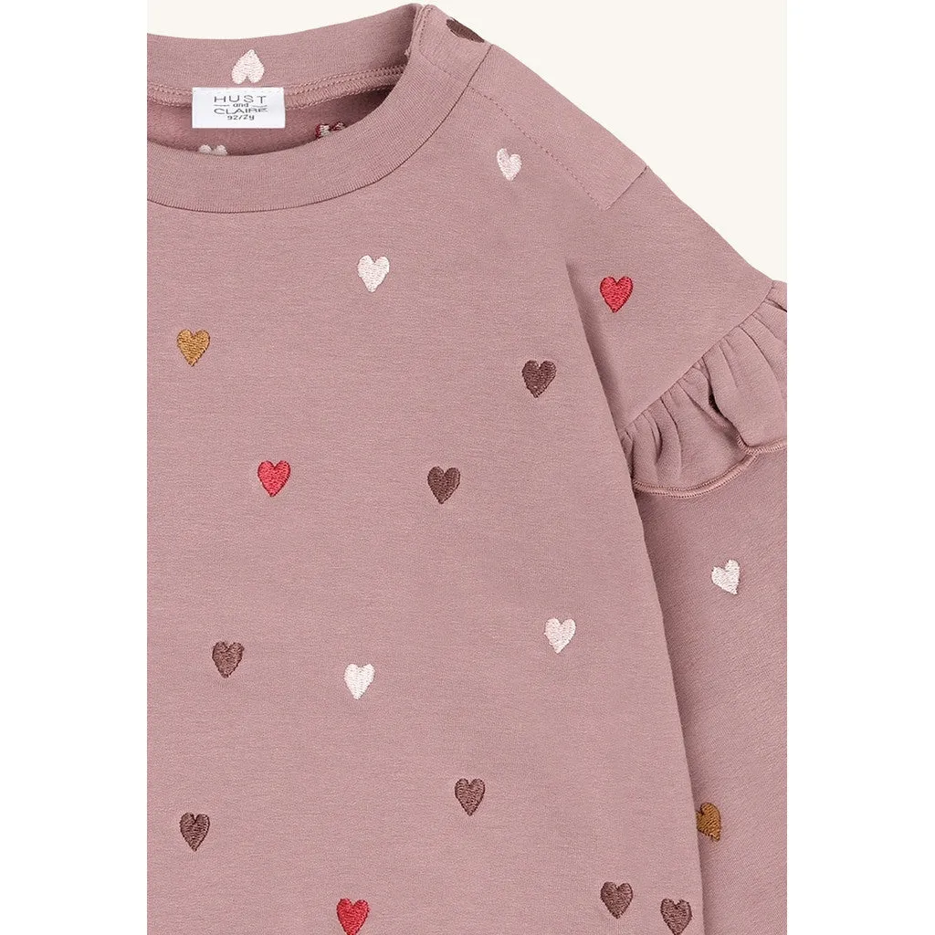 Hust & Claire Sicillia Heartbeat sweatshirt Heather blomstret