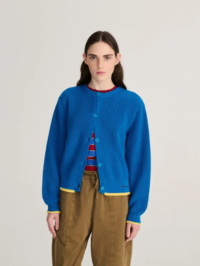 Bobo Choses Pearl strikket cardigan blå økologisk bomuld