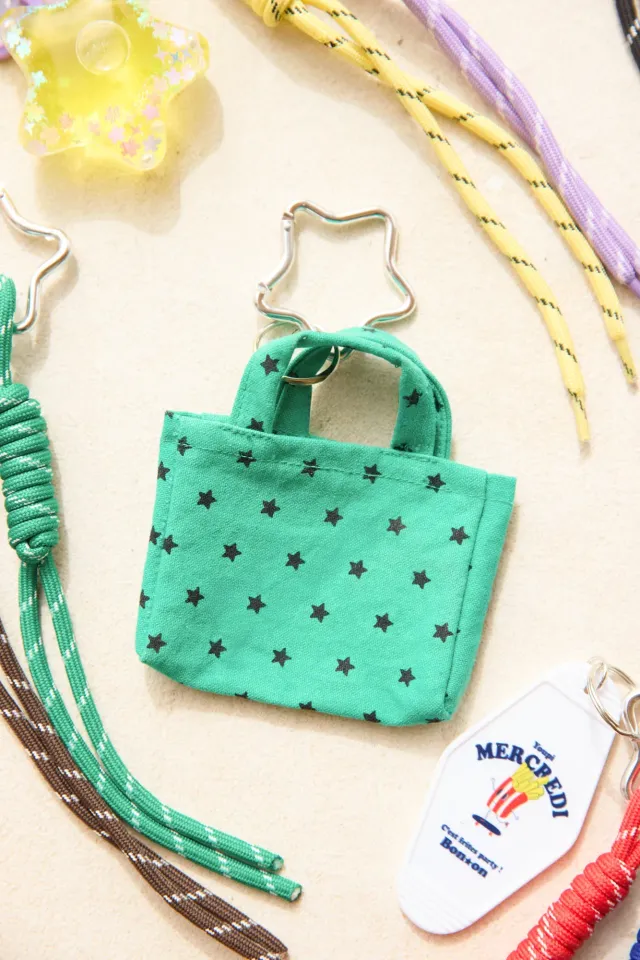 Bonton Cabas nøglering mini tote grøn