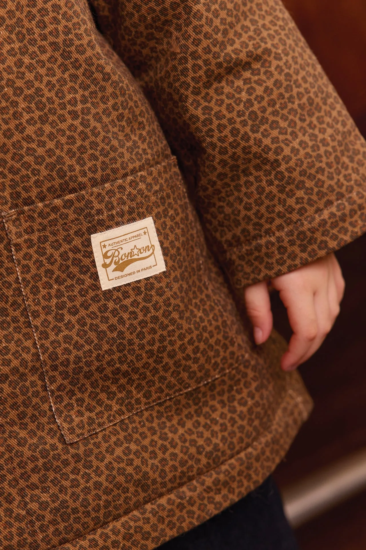 Bonton Panama Leopard frakke bomuld sherpafor